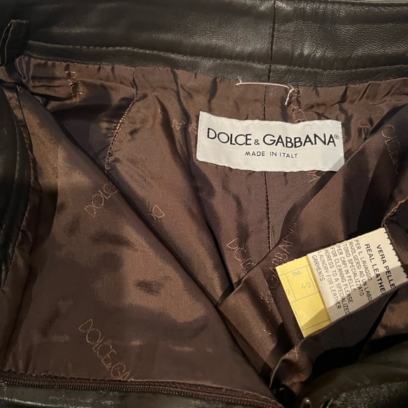 Dolce & Gabbana Chocolate Brown Leather Pants - Picture 4 of 4